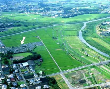 上空から見た下川東牧ノ原地下式横穴墓群