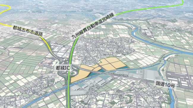 都城インター工業団地高木北地区鳥瞰図