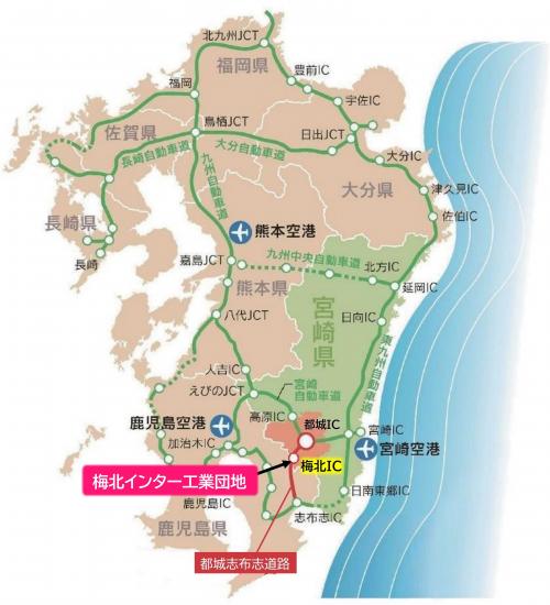 梅北インター工業団地所在地