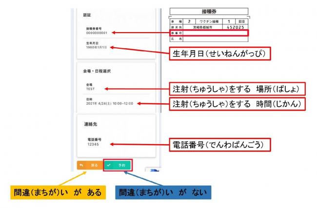 予約の最終確認
